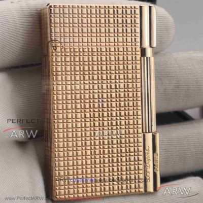 AAA Clone S.T. Dupont Ligne 2 Diamond Head Lighter - Rose Gold Finish